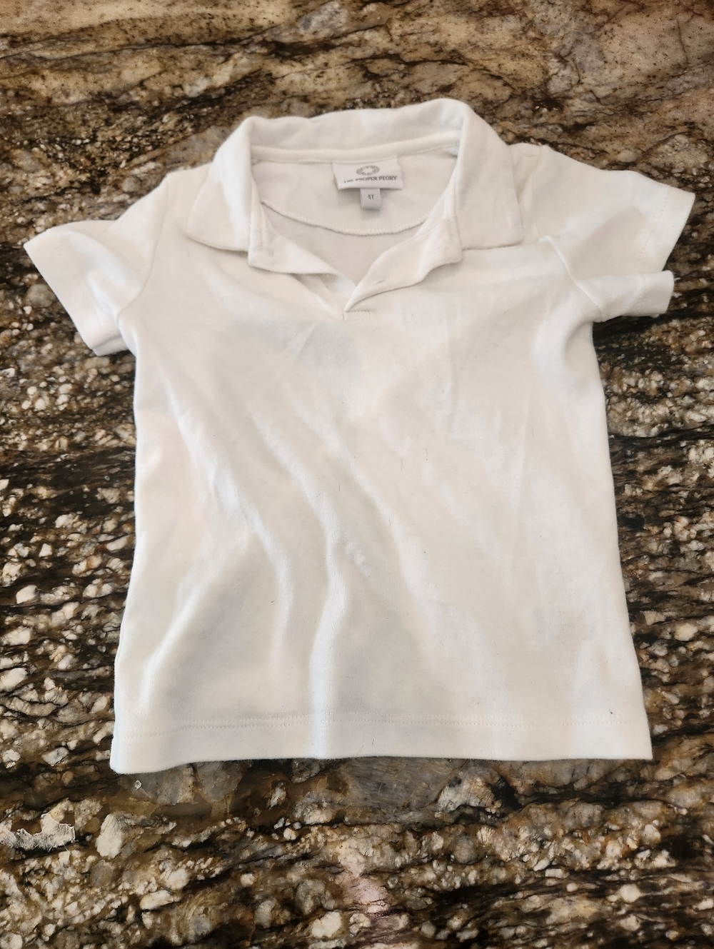 Proper Peony Kids White Polo Shirt - Classic Short Sleeve